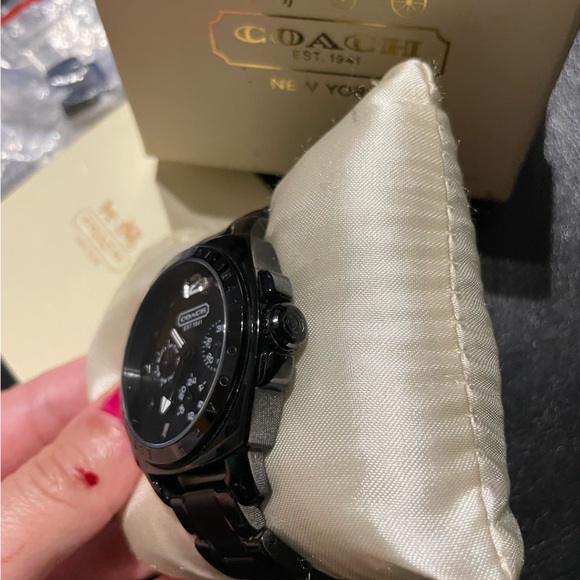 COACH Vintage Rare Black lonic-Stainless Steel Chronograph Watch - Picture 3 of 13